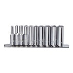 SOCKET SET DEEP METRIC 1/4DR 10 PCE SIDCHROME