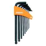 ALLEN KEY SET LONG BALL POINT METRIC 9 PIECE SIDCHROME