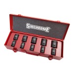 IMPACT SOCKET SET 1/2DR METRIC 10 PCE SIDCHROME