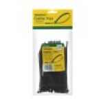 CABLE TIE BLACK 150X4MM HANG CARD PACK 100