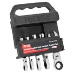 SPANNER SET COMBINATION ROE FLEXIBLE HEAD RATCHET SAE 5 PCE TOLEDO