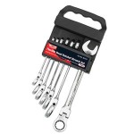 SPANNER SET COMBINATION ROE FLEXIBLE HEAD RATCHET SAE 7PCE TOLEDO