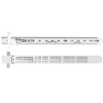 STAINLESS STEEL RULE DOUBLE SIDED METRIC WITH POCKET CLIP 150MM 150PCM TOLEDO