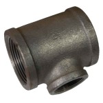 TEE REDUCING BLACK 3000LB NPT 25 X 15NB (1 X 1/2)