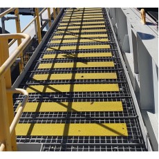 ANTISLIP METAL DECK OFFSHORE SAFETY YELLOW CL1 600 X 200MM
