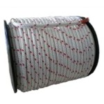 ROPE DOUBLE BRAID POLYESTER WHITE/RED FLECK 10MM X 100M SPOOL