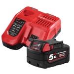 BATTERY REDLITHIUM-ION 5.0AH & CHARGER 12-18V M18SP-501B MILWAUKEE