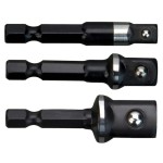 ADAPTER SET 1/4 HEX TO 1/4 3/8 1/2 SQUARE DRIVE X 50MM SHOCKWAVE MILWAUKEE