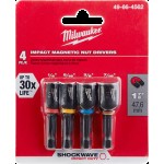 NUT DRIVER IMPACT MAGNETIC SET 4 PIECE 1/4 5/16 3/8 7/16 X 50MM MILWAUKEE