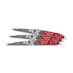 BLADE SAWZALL CARBIDE TEETH WOOD DEMOLITION 230MM 5TPI PACK 3 MILWAUKEE