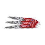 BLADE SAWZALL CARBIDE TEETH WOOD DEMOLITION 150MM 5TPI PACK 3 MILWAUKEE