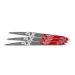 BLADE SAWZALL CARBIDE TEETH WOOD DEMOLITION 300MM 5TPI PACK 3 MILWAUKEE