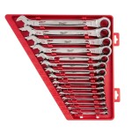SPANNER SET COMBINATION ROE RATCHETING SAE 15 PIECE MILWAUKEE