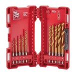 DRILL BIT SET METRIC TITANIUM 1/4 HEX SHANK 10 PIECE 4-10MM MILWAUKEE