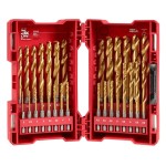 DRILL BIT SET METRIC TITANIUM 1/4 HEX SHANK 2.00-13.0MM 29 PIECE MILWAUKEE