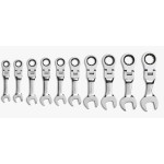 SPANNER SET COMBINATION ROE FLEXIBLE HEAD RATCHET MET 10PCE GEARWRENCH