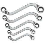 SPANNER SET RING S SHAPE RATCHET REVERSIBLE METRIC 5 PIECE GEARWRENCH