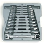 SPANNER SET COMBINATION ROE RATCHET METRIC 12 PIECE GEARWRENCH