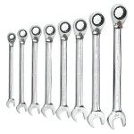 SPANNER SET COMBINATION ROE RATCHET REVERSIBLE MET 8 PCE GEARWRENCH
