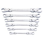 SPANNER SET FLARE NUT RATCHETING FLEX HEAD METRIC 6 PIECE GEARWRENCH