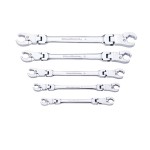SPANNER SET FLARE NUT RATCHETING FLEX HEAD SAE 5 PIECE GEARWRENCH