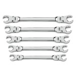 SPANNER SET FLARE NUT FLEX HEAD SAE 5 PIECE GEARWRENCH