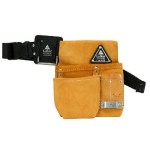 NAIL & TOOL BAG LEATHER 2 POCKETS AUSTRALIAN MADE GOLD SUEDE LEATHER
