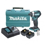 IMPACT DRIVER KIT 18V 5.0AH 1/4 HEX BRUSHLESS 4 MODE DTD154RTE MAKITA