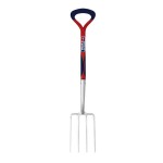 FORK - ERGO SHAFT - SOFT GRIP D-HANDLE - STAINLESS STEEL