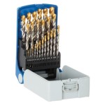 DRILL BIT SET WORKSHOP HSS TINITE 1.00 - 13.00 X 0.5MM 25 PIECE P&N