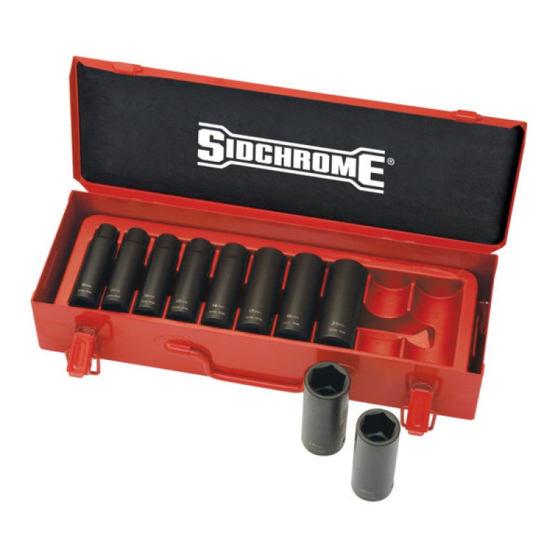 IMPACT SOCKET SET DEEP 1/2DR METRIC 10 PCE SIDCHROME Integrated Industrial