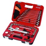 SOCKET SET 69 PIECE 3/8DR METRIC / AF BLOW MOULD CASE SIDCHROME