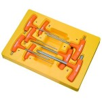 HEX KEY SET T-HANDLE BALL POINT METRIC 8 PIECE SIDCHROME