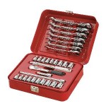 SOCKET & SPANNER SET 30 PIECE 1/4DR METRIC / AF SIDCHROME