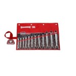 SPANNER SET COMBINATION ROE GEARED REVERSIBLE 12 PIECE METRIC SIDCHROME