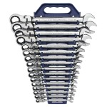 SPANNER SET COMBO FLEX HD RATCHETING METRIC 12PT 90T 16PCE