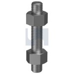 STUD BOLT B7 C/W 2 NUTS XYLAN BLUE UNC 5/8 X 140