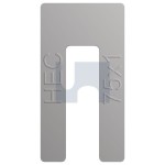 SHIM SLOTTED ALUMINIUM 75 X 40 X 2.0MM THICK