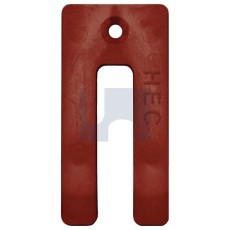 SHIM SLOTTED RED PLASTIC 75 X 35 X 5.0MM THICK