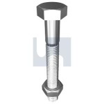 BOLT & NUT GAL CL4.6 (LONG THREAD) M16 X 180