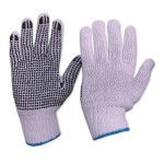 GLOVES COTTON KNITTED POLY/COTTON WITH PVC DOTS MENS