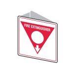 SIGN FIRE EXTINGUISHER DOUBLE SIDED TRIANGLE POLY 225MM X 225MM