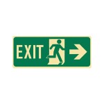 SIGN LUMINOUS EXIT PLUS RUNNING MAN RIGHT ARROW 440MM X 180MM