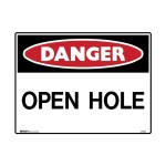 SIGN DANGER OPEN HOLE C2 REFLECTIVE METAL 600MM X 450MM