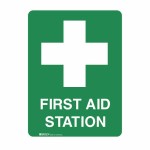 SIGN FIRST AID STATION POLY 300MM X 450MM