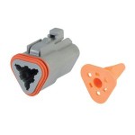HELLA 3 WAY MALE GRAY CONN INCL WEDGETERMI 8KW 9.HM4942