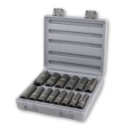 IMPACT SOCKET SET DEEP 1/2 DR METRIC 10 - 27MM 14 PCE TYPHOON