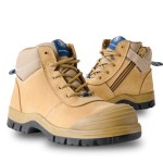 BOOT ZIPPY STEEL TOE HRO SOLE SCUFF CAP ZIP WHEAT SZ 8 BATA