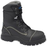 SAFETY BOOTS BLACK LACE UP HIGH CUT STEEL TOE RUBBER OUTSOLE STYLE 995 SZ 8 BLUNDSTONE
