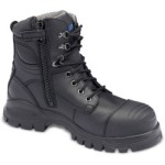 SAFETY BOOTS BLACK LACE UP STEEL TOE WATER RESISTANT BAMBOO LINING ZIP STYLE 997 SZ 8.5 BLUNDSTONE